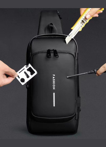 Текстильная сумка-слинг черного цвета RoyalBag AT09-T-23916A (282823863)