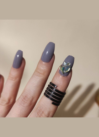 Накладные ногти с клеем Cosmetics False Nails Squareletto "Grey Embellished" 24 шт. Серый Technic (292128881)