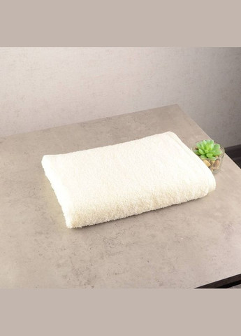 GM Textile набор махровых полотенец 2шт 50х90см, 70х140см 400г/м2 (молочный) молочный производство - Узбекистан