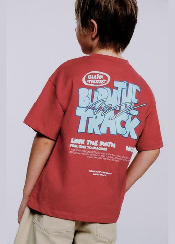 Теракотова підліткова футболка для хлопчика 5431/714 теракотовий Zara