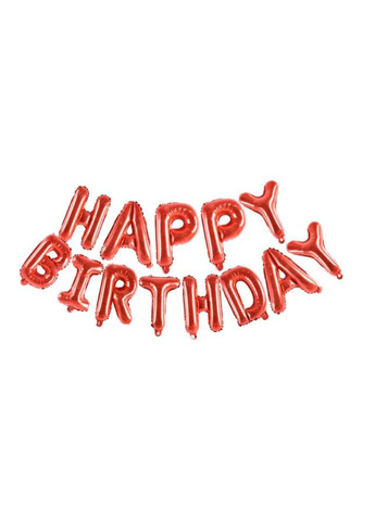 Шарики Happy birthday фольгированные 16 дюймов красный Jannet кулька (337664648)