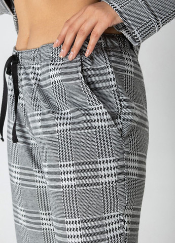 Белая всесезон женская утепленная пижама рубашка с длинным рукавом и брюки (клетка) рубашка + брюки GorLin