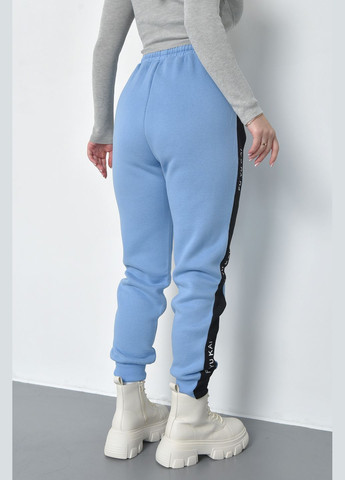 Спортивные штаны женские на флисе голубого цвета Let's Shop (285779389)