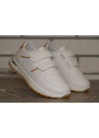 Білі осінні кросівки дитячі демісезонні білі з бежевим W.Niko Fashion