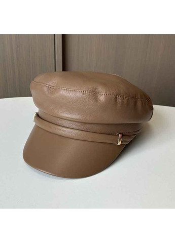 Жіночий картуз, кепка капітанка зі шкірозамінника CAPITAINE чорна No Brand (369043915)