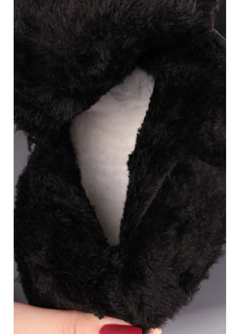 Зимние ботинки женские кольца черные Башили прессованная кожа