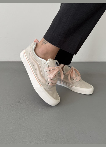 Кроссовки женские Vans KNU Skool beige pink | Ванс КНУ Скул бежевые розовые No Brand бежевые демисезоны (316231455)
