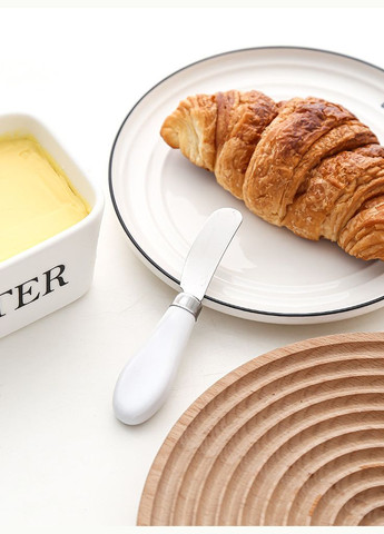 Маслянка керамічна Butter 7793 600 мл біла No Brand (364765274)