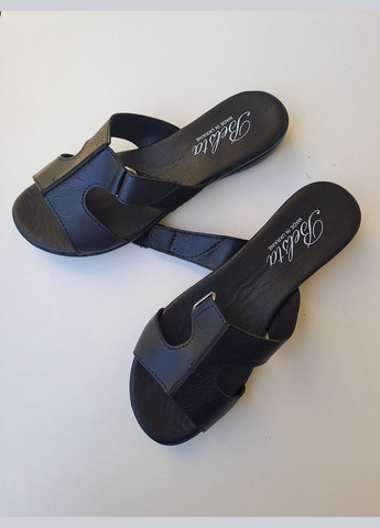 Черные шлепанцы женские из экокожи Белста