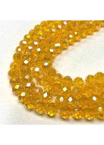 Намистини кришталеві рондель 8х6мм, нитка-65 од, жовтий прозорий з покриттям АВ Plus-plus (352747226)
