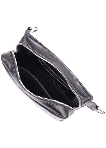 Сумка бананка прямокутного формату із якісної натуральної шкіри 22576 Чорний Grande Pelle (292849797)