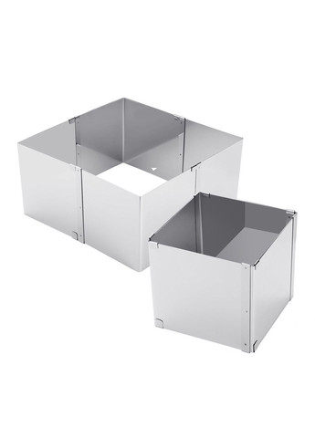 Набір із 6 розсувних квадратних форм для випікання та збирання тортів (квадрат для торта) 15-28 см різної висоти Master Class (330127490)