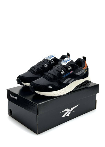 Чорні Осінні кросівки чоловічі reebok black grey beige No Brand Classic Leather Hexalite