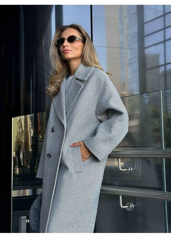 Серое Пальто КЛАССИКА УТЕПЛЕНОЕ цвет серый milirud