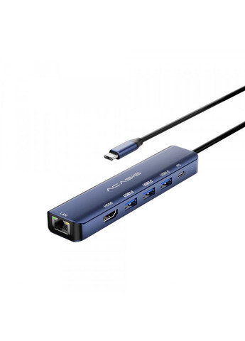 Док-станція Type-C 6-in-1 Acasis DS-7HN6 з HDMI 4K@30Hz, Ethernet та зарядкою 100Вт Lemfo (290253046)