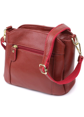 Яркая женская кожаная сумка с тремя секциями 22981 Vintage (347580016)