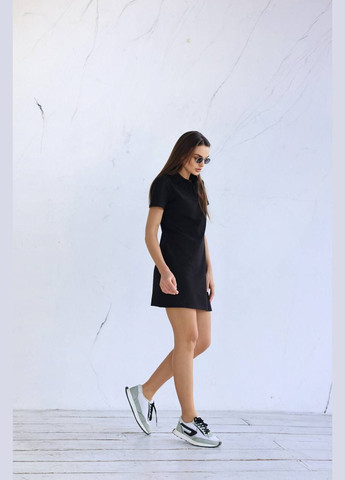 Черное спортивное платье-поло с вышивкой поло MonCher