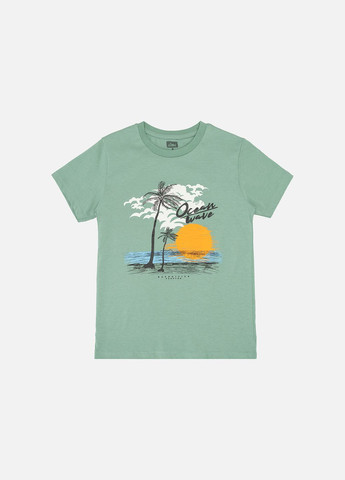 Оливкова літня футболка з коротким рукавом для хлопчика колір оливковий цб-00246199 No Brand