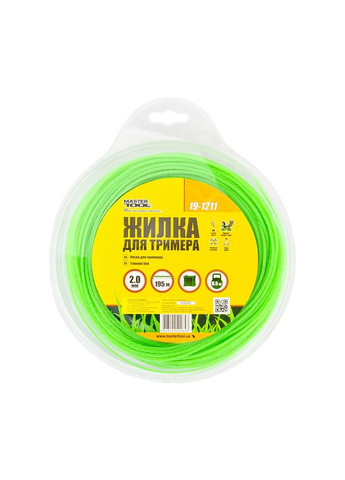 Леска для триммера КВАДРАТ КРУЧЕННЫЙ 2,00 мм 195 м блистер 19-1211 Mastertool (364121483)