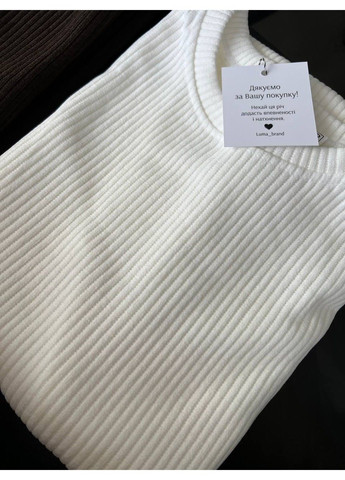 Молочное свободное платье из рубчика вязки модель :013 молочний Україна