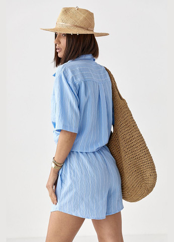 Полосатый костюм с рубашкой и шортами Lurex (340423337)