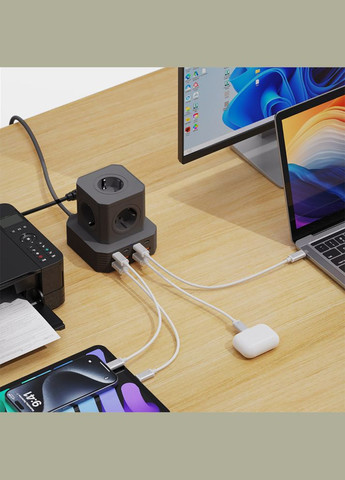 Сетевое зарядное устройство Resolute Power ARP-544 100W GaN 2m Black (ARM73177) ArmorStandart (343049346)