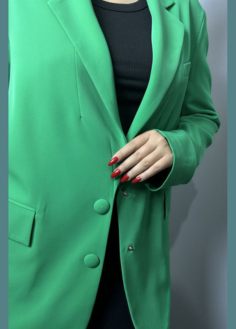 Зеленый женский жакет женский оверсайз удлиненный зеленый mktrg0562-74 Modna KAZKA - всесезон