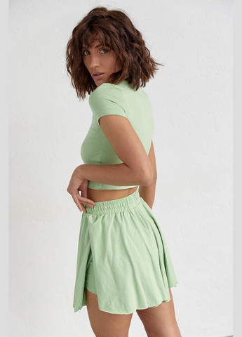 Трикотажний жіночий комплект з футболкою та шортами Liton (296909075)