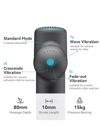 Перкуссионный массажер Booster Lightsaber 4000mah (8 насадок) No Brand (332634829)