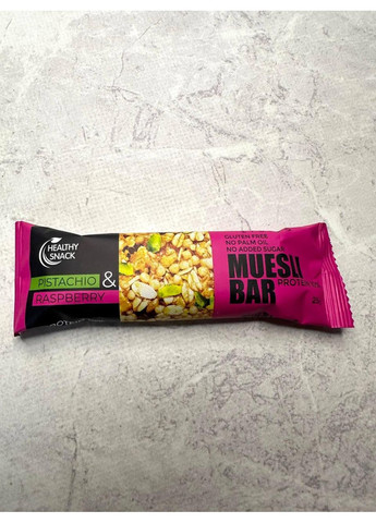 Батончик-мюслі для спортивного харчування з горіхом фісташки та малиною без цукру, 25 г No Brand (365820435)