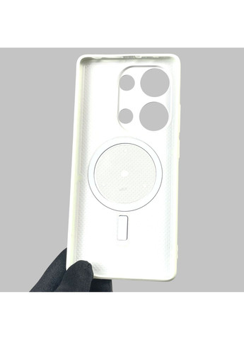 Чохол для POCO M6 Pro 4G з 3д ефектом з магнітом магсейф блискучий на сяомі поко м6 про 4г білий Xiaomi (366020139)