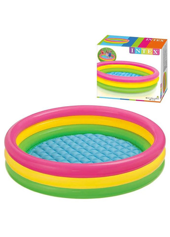 Дитячий надувний басейн 57422 «Веселка», з надувним дном, 147 х 33 см Intex (298578372)