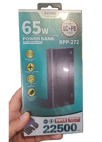 Павербанк Hunyo II Series RPP-272 портативний зарядний пристрій УМБ Power Bank 65W 22500 mAh Чорний Remax (297331291)