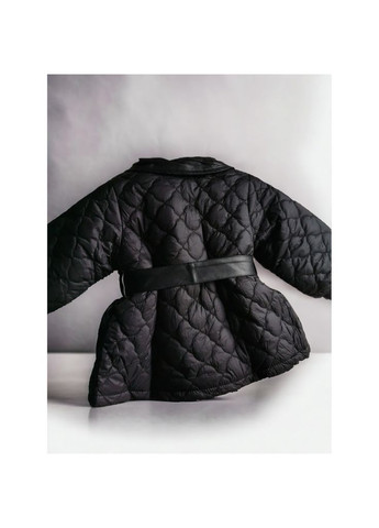 Черное демисезонное Пальто для девочки двубортное No Brand