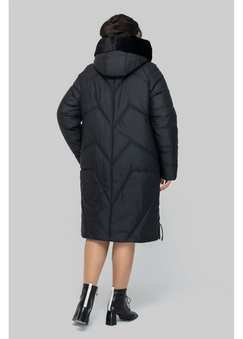 Черная зимняя зимнее пальто прямого силуэта all posa (ap102216p) A'll Posa