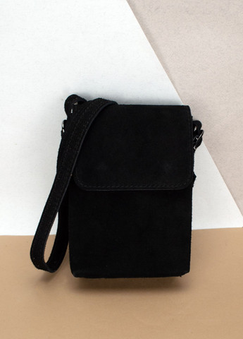 Сумка для телефона женская замшевая 03804 черная Virginia Conti (307381497)