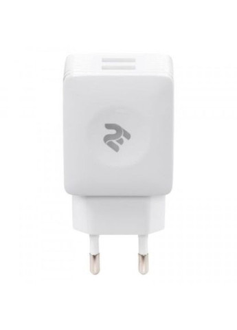 Зарядний пристрій 2E wall charger dual usb-a 2.4a + cable usb-c white (268139792)