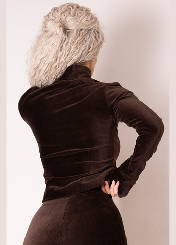 Велюровий гольф зі стразами Leinle 1601/50798 chocolate (307502034)