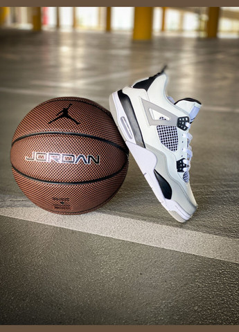 Білі всесезон кросівки чоловічі і жіночі nike air jordan 4 retro white black | найк аір джордан 4 ретро білі чорні No Brand