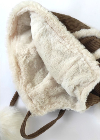 -Вушанка з Помпоном, М’яка Тепла Шапка зі Штучним Хутром та китицями No Brand Жіноча Зимова Шапка (363838656)