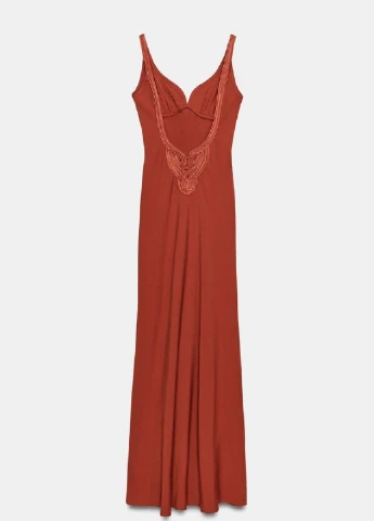 Світло-коричнева сукня Zara однотонна