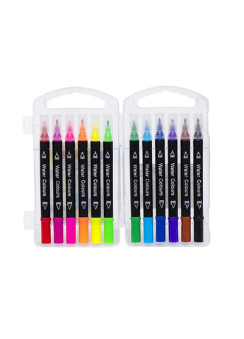 Детские Фломастеры "Двухсторонний" COLOR-IT 195-12 12 цветов No Brand (354762793)