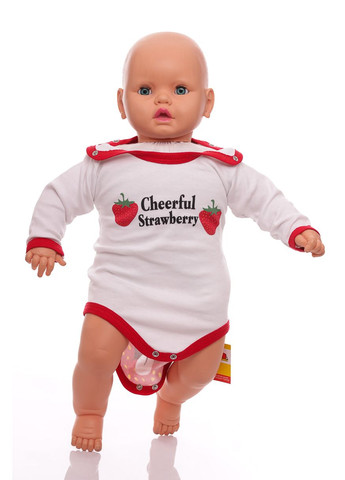 Боди с длинным рукавом интерлок с Клубничкой 62 см (37460) Donino (296193475)