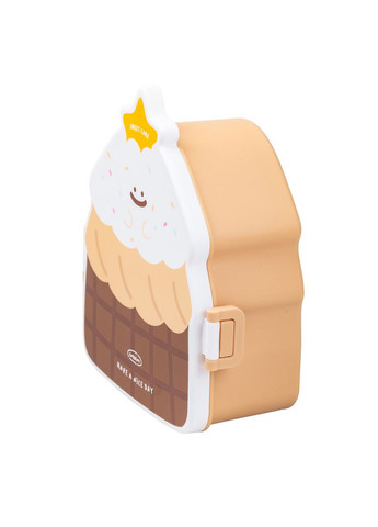 Ланч-бокс дитячий зі столовими приборами Cake 20*18*8 см, шоколад TS Kitchen (322594463)