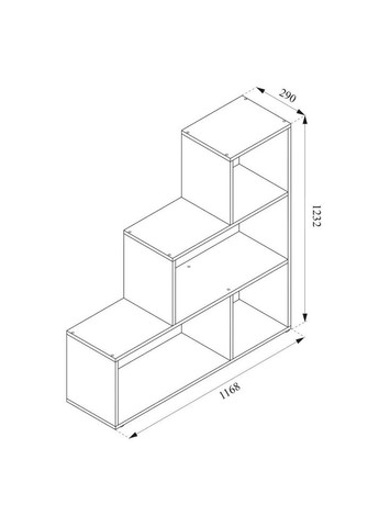 Полиця для книг, стелаж для дому Id A-0075 Венге темний Ш1168*В1232*Г290 Forte (313587514)