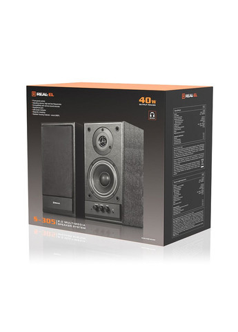 Колонки 2.0 S-305 чорні Real-El (333824475)