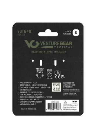 Тактичні рукавиці протиударні VGTG40 Heavy-Duty Impact Operator, пісочні, розмір S (7) Venture Gear (378710683)