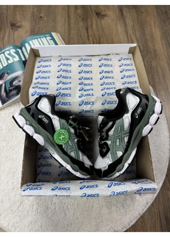 Черные демисезонные кроссовки мужские asics gel-nyc white black ivy асикс гель нюк No Brand
