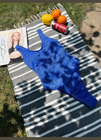 Синій купальник жіночий монокіні резинка No Brand