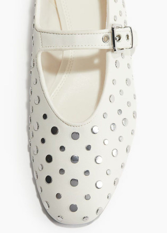 Женские балетки H&M | светло-бежевые однотонные искусственная кожа (302671948)